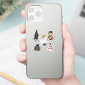 優雅な水彩卒業ステッカー シール (スマートフォン)