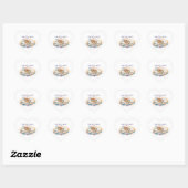 優雅な水彩画のゴールデンローズ ウェディングリング ハートシール (シート)
