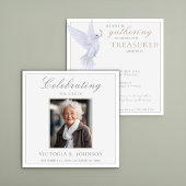 優雅な水彩画の白い鳩　生命の祝い 招待状