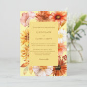 優雅な水彩画の秋の結婚式招待状 招待状 (スタンド正面)