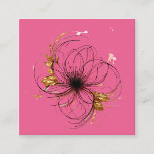 優雅な水彩花の芸術 スクエア名刺