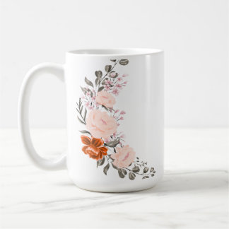 優雅な水彩花束と植物画 コーヒーマグカップ