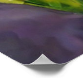 優雅な水色ハミングバードパープルガーデンアート ポスター (角)