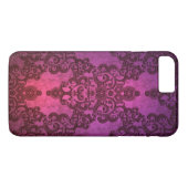 優雅な深みのある輝くピンクとパープルのダマスク模様 Case-Mate iPhoneケース (裏面(横))
