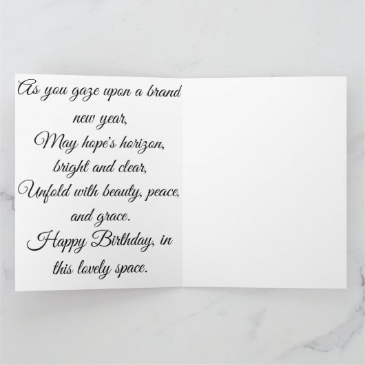 優雅な湖畔の誕生日 カード (内部)