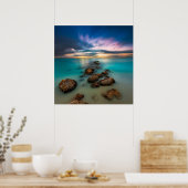 優雅な湾の上の美しい夕日 |タークス&カイコス ポスター (キッチン)