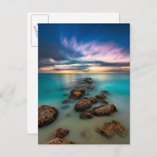 優雅な湾の上の美しい夕日 |タークス&カイコス ポストカード (正面/裏面)