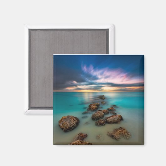 優雅な湾の上の美しい夕日 |タークス&カイコス マグネット (正面/裏面)