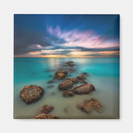 優雅な湾の上の美しい夕日 |タークス&カイコス マグネット (正面)