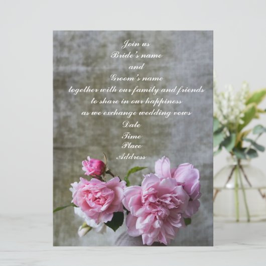 優雅な牡丹のウェディング・招待状 招待状 (スタンド正面)