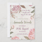 優雅な牡丹優雅誕生祝い 招待状 (正面)