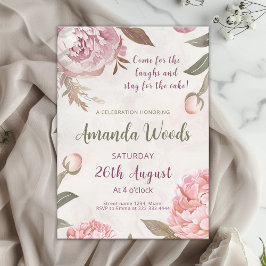 優雅な牡丹優雅誕生祝い 招待状