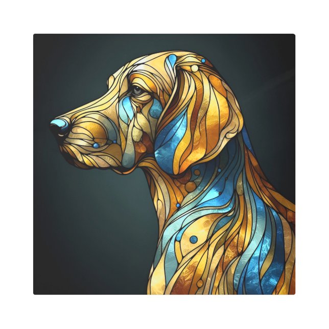 優雅な犬のエレガンス – AI メタルプリント (正面)