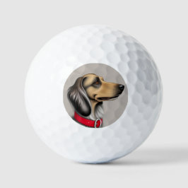 優雅な犬の肖像画 🐾インスピレーションを受けた犬の芸術デザイン ゴルフボール