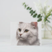 優雅な猫と白い猫のアートプリント ポストカード (スタンド正面)