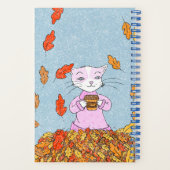 優雅な猫と紅葉の子供 スパイラルノート ノートブック (裏面)