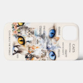 優雅な猫水彩画タイポグラフィ Case-Mate iPhoneケース (裏面 (横))