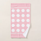 優雅な白い円が淡いピンクにママと一緒, バスタオルセット (ハンドタオル)