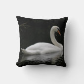 優雅な白い白鳥の枕 クッション (正面)
