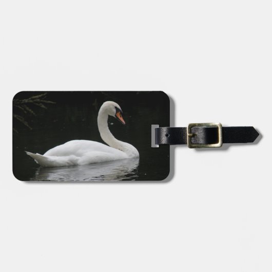 優雅な白い白鳥カスタムの荷物札 ラゲッジタグ (正面横)