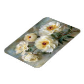 優雅な白い芍薬の花のフレキシブル マグネット (左側)