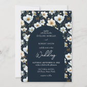 優雅な白い野の花　青い空　弧を描く 招待状 (正面)