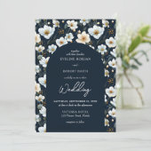 優雅な白い野の花　青い空　弧を描く 招待状 (スタンド正面)