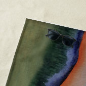 優雅な白熱［赤熱］光を放つ夕日の丘 ビーチタオル (インサイチュ)