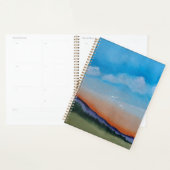 優雅な白熱［赤熱］光を放つ夕日の丘 プランナー手帳 (ディスプレー)