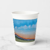 優雅な白熱［赤熱］光を放つ夕日の丘 紙コップ (裏面)