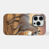 優雅な白馬が走るスマホケース iPhoneケース (裏面横)