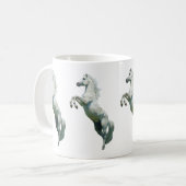 優雅な白馬マグカップ コーヒーマグカップ (正面左)