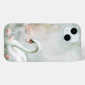 優雅な白鳥とスイレンの水彩フォンカ Case-Mate iPhoneケース (裏面 (横))