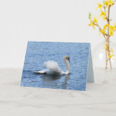優雅な白鳥の写真グリーティングカード カード (黄色い花)