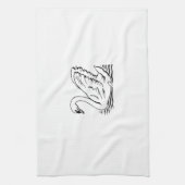 優雅な白鳥 キッチンタオル (縦)