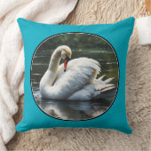 優雅な白鳥 クッション (ブランケット)