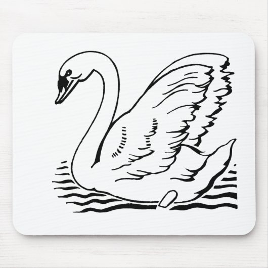 優雅な白鳥 マウスパッド (正面)