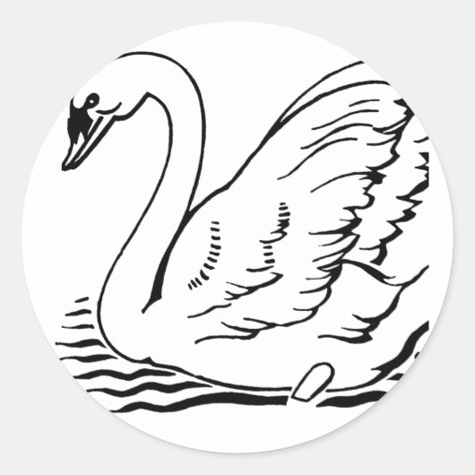 優雅な白鳥 ラウンドシール (正面)
