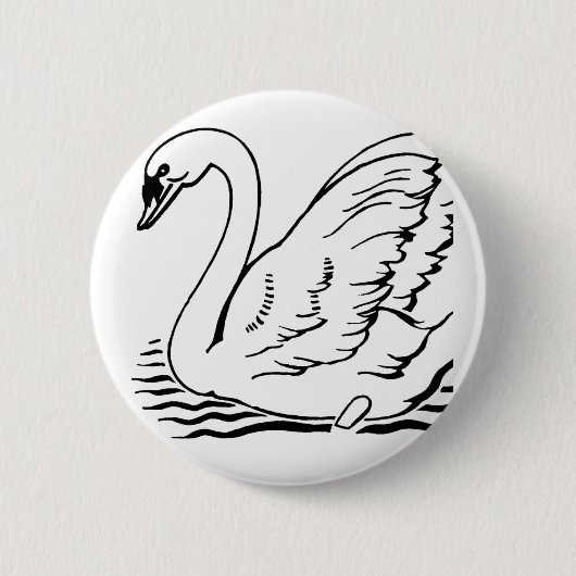 優雅な白鳥 缶バッジ (正面)
