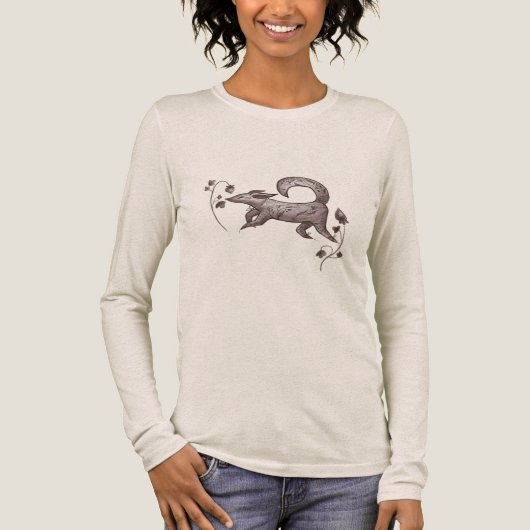 優雅な秋の狐 トライブレンドTシャツ (正面)