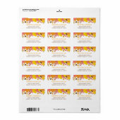 優雅な秋の落ち葉 ラベル (フルシート)