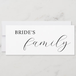 優雅な筆記体の予約席札 招待状