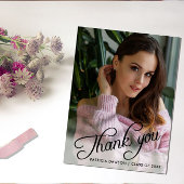 優雅な筆記体写真 卒業お礼 ポストカード