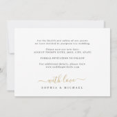 優雅な筆記体　日付変更　写真延期 招待状 (裏面)