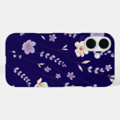優雅な紫とベージュの花柄 Case-Mate iPhoneケース (裏面 (横))