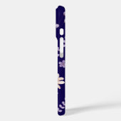 優雅な紫とベージュの花柄 Case-Mate iPhoneケース (裏面 / 左)