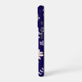 優雅な紫とベージュの花柄 iPhone 16ケース (左側面)