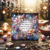 優雅な紫の水彩花の聖書のイースター シーズンカード