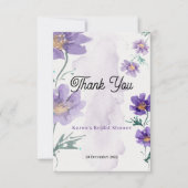 優雅な紫の花の感謝カード サンキューカード (正面)