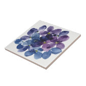 優雅な紫色の水彩フジ藍色の花柄 タイル (側面)